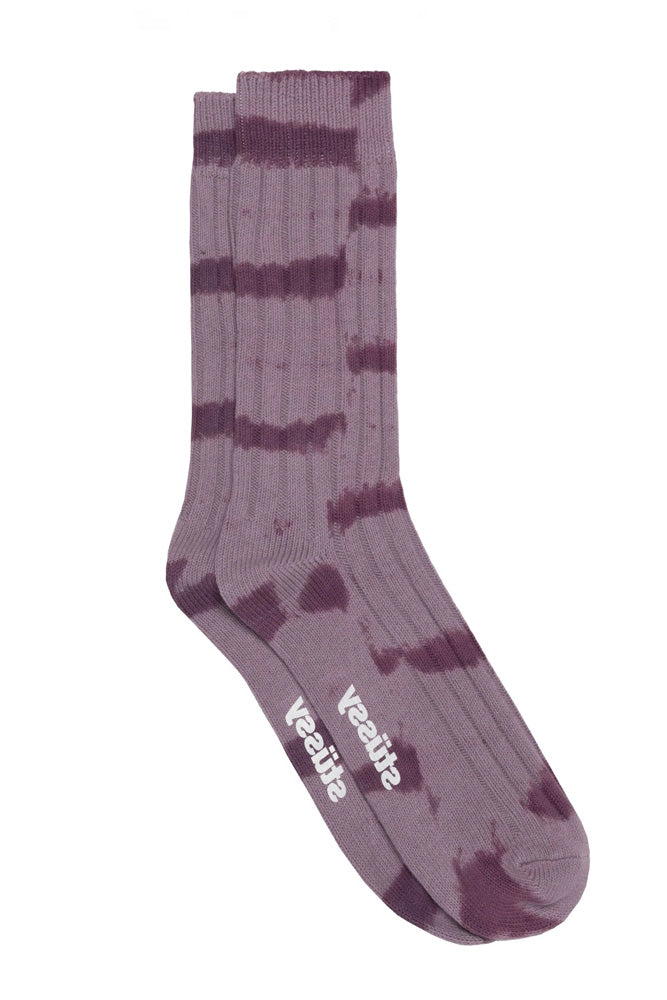 Stussy Dyed Ribbed Crew Socks Lavender - BONKERS