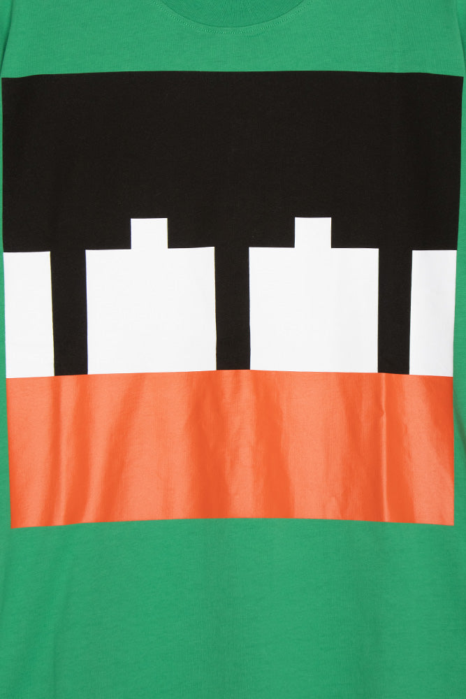 The Trilogy Tapes Block T-Shirt Green - BONKERS