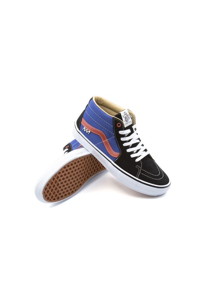 Vans Grosso Mid (Skate) Shoe (University) Red / Blue - BONKERS